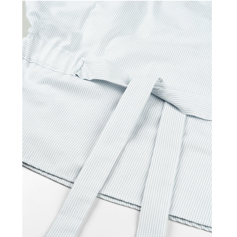 Damesblouse met Driekwartmouwen – Wit Gestreept
