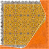 Geel Fluwelen Tafelkleed – Geometrisch & Bloemen