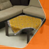 Geel Fluwelen Tafelkleed – Geometrisch & Bloemen