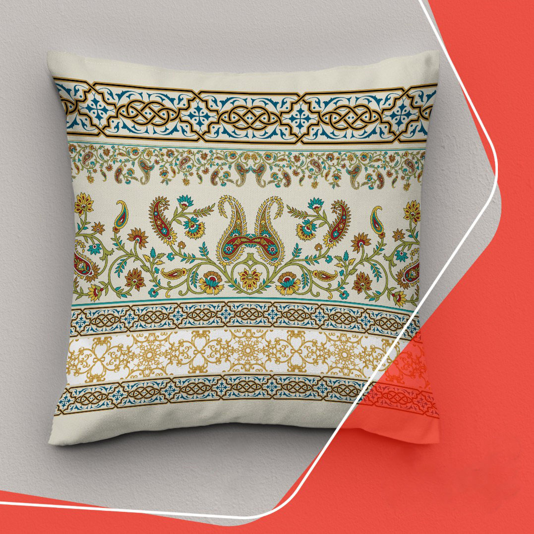 Fluwelen Perzisch geïnspireerde kussenhoes met paisley bloemenprint (2x)