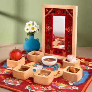 Houten Haft Seen Set met Spiegel & Tapijtlijst