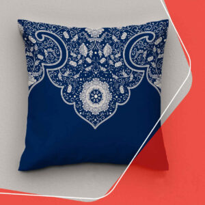 Traditionele Perzische bloemenprint kussenhoes – Navy Blauw (2x)