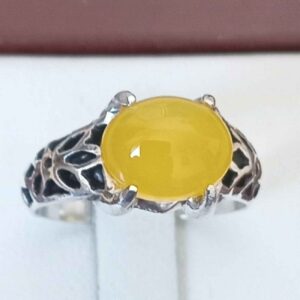 Traditionele Perzische Zilveren Ring met Sharaf al-Shams Kalligrafie