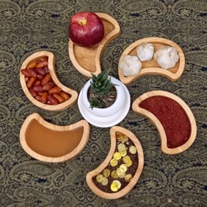 Houten Haft Seen Set met Paisley – Nowruz Decor (6-delig)