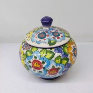 Unieke Keramische Suikerpot – Blauw met Perzisch Design