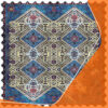 Vintage Blauw Fluwelen Tafelkleed – Perzisch Design