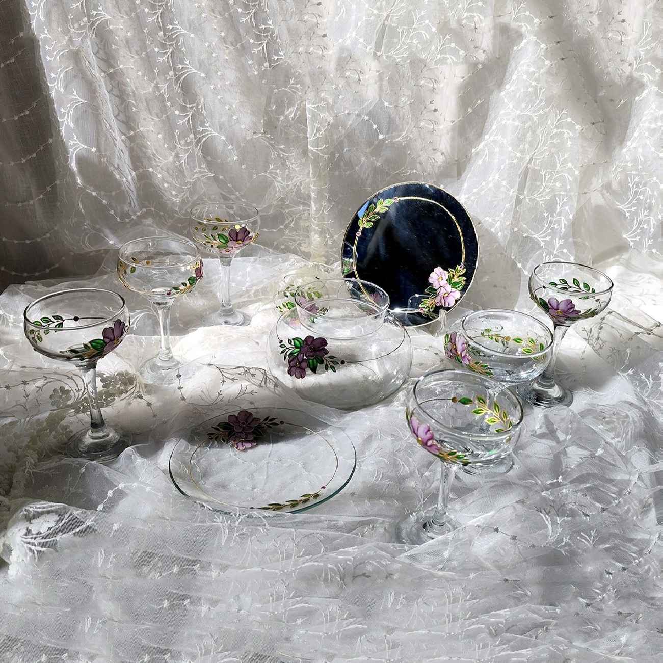 Vitarail Haft-seen Set Moona – Purper Bloemontwerp (11-delig)