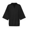 Damesblouse met Driekwartmouwen – Zwart Linnen