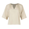 Damesblouse met Driekwartmouwen – Crème Linnen
