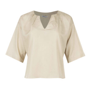 Damesblouse met Driekwartmouwen – Crème Linnen