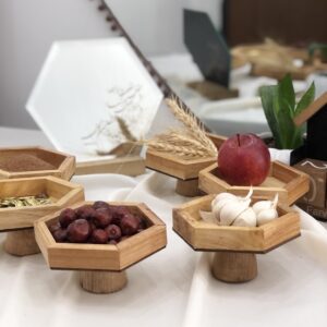 Houten Haft-sin Tafelversiering Geometrisch – 7 Delen