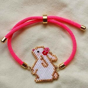 Geweven Kralenarmband – met Konijnontwerp