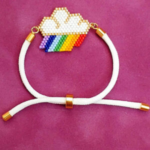 Geweven Kralen Armband – met Regenboog Ontwerp