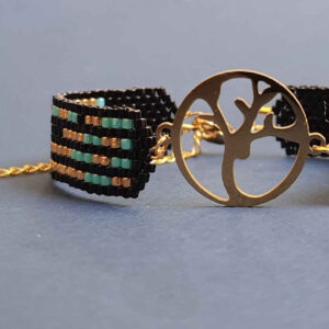 Geweven Stalen Kralenarmband voor Vrouwen – Hert Hanger Ontwerp