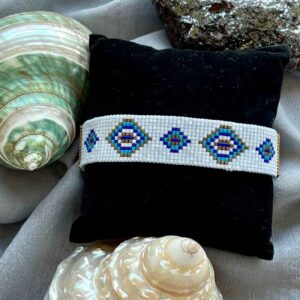 Geweven Stalen Kralenarmband voor Vrouwen – Boze Oog Patroon