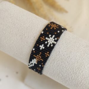 Geweven Stalen Kralenarmband voor Vrouwen – Sterrenpatroon