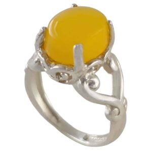 Gele Agaat Sharaf al-Shams Ring – Vier Klauwzetting