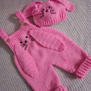 Baby Meisje Jumpsuit Gehaakte Konijn Set