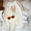 Baby Jumpsuit Lange Mouwen – Bear Hugs Crème