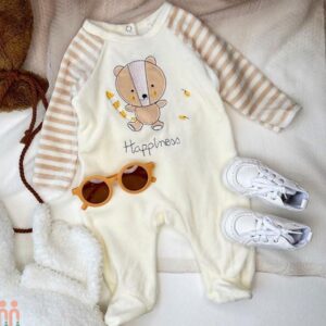 Baby Jumpsuit Lange Mouwen – Bear Hugs Crème