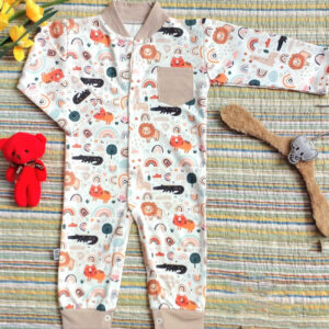Baby Lange Mouw Jumpsuit – Regenboog & Dieren