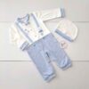 Baby Jumpsuit Lange Mouwen – Dapper Bunny Blauw