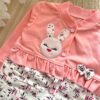 Baby Jumpsuit en Hoed Set – Koraal Bloemen