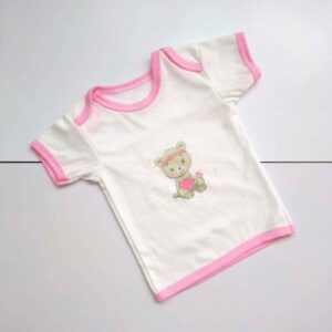 Baby T-shirt Korte Mouw – Teddybeer Print