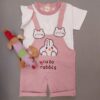 Baby T-shirt en Jumpsuit Set Roze Konijn