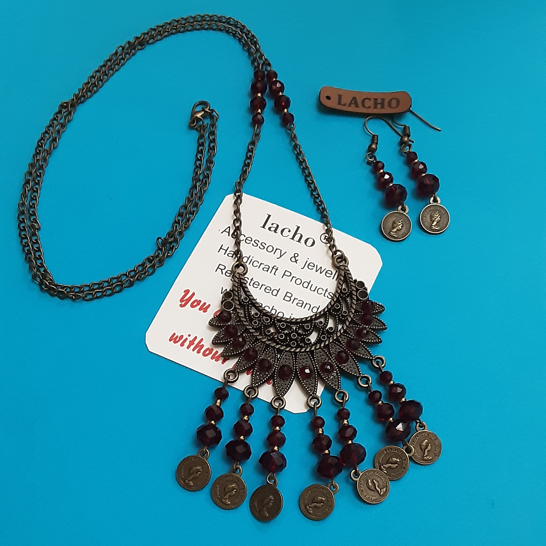 Bronzen Sieradenset – Bohemien Munt & Kwast