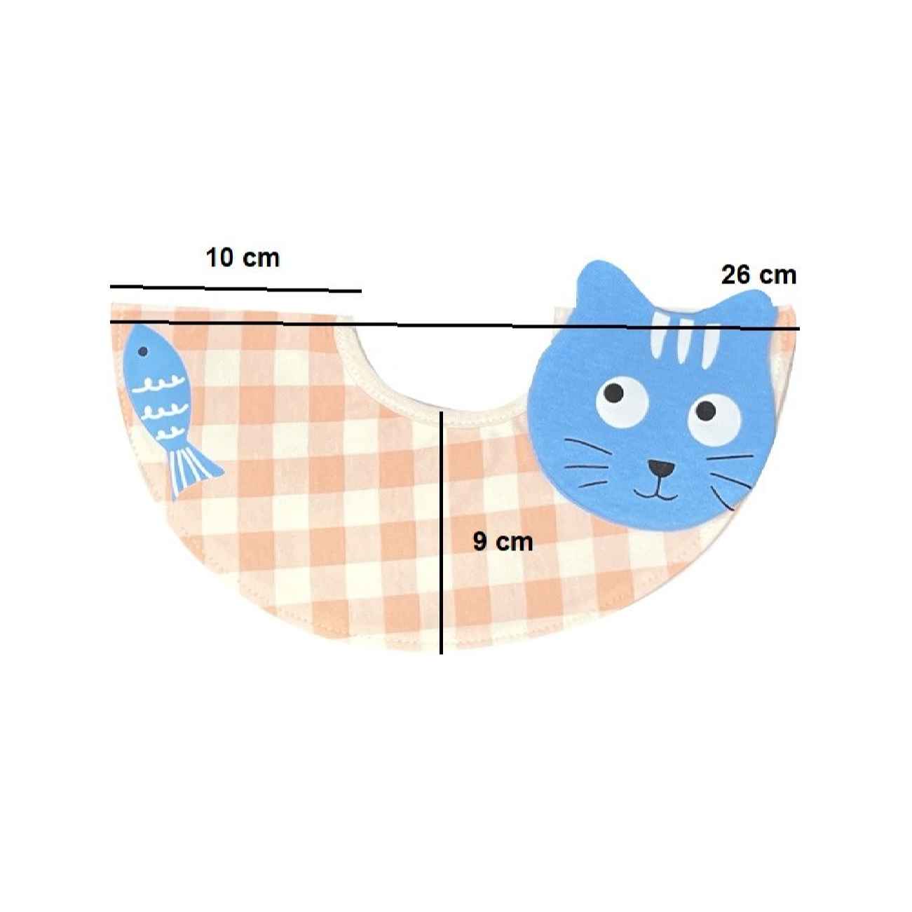 Baby slab charmant geruit met kattenapplicatie