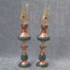 Koperen olielamp, vintage Perzische stijl met elegant handgemaakt turquoise inlegwerk