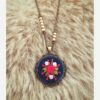 Geborduurd Sieradenset Donkerblauw – Inclusief Haarclips