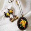 Geborduurd Sieradenset Groen – Inclusief Haarclips