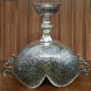 Gegraveerde Messing Kom met Zilver Plating, Bloem & Pauw Ontwerp