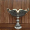 Gegraveerde Messing Kom met Zilver Plating, Bloem & Pauw Ontwerp