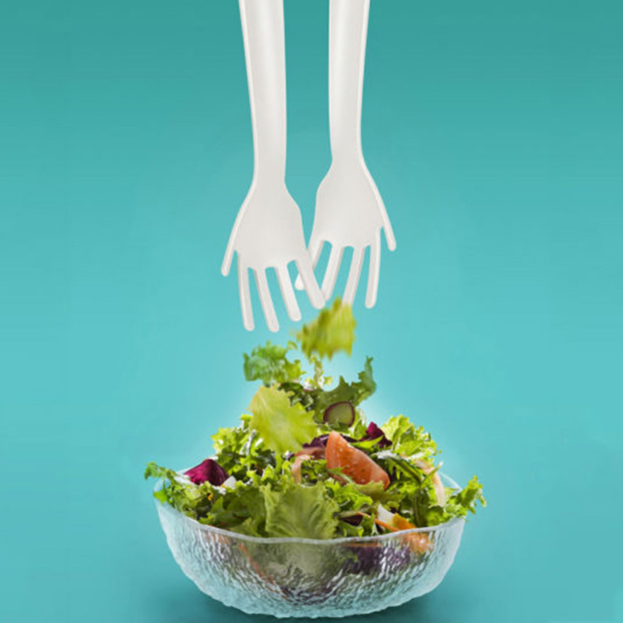 Ergonomische Handvormige Saladebestekken – Comfortabel & Efficiënt in Gebruik