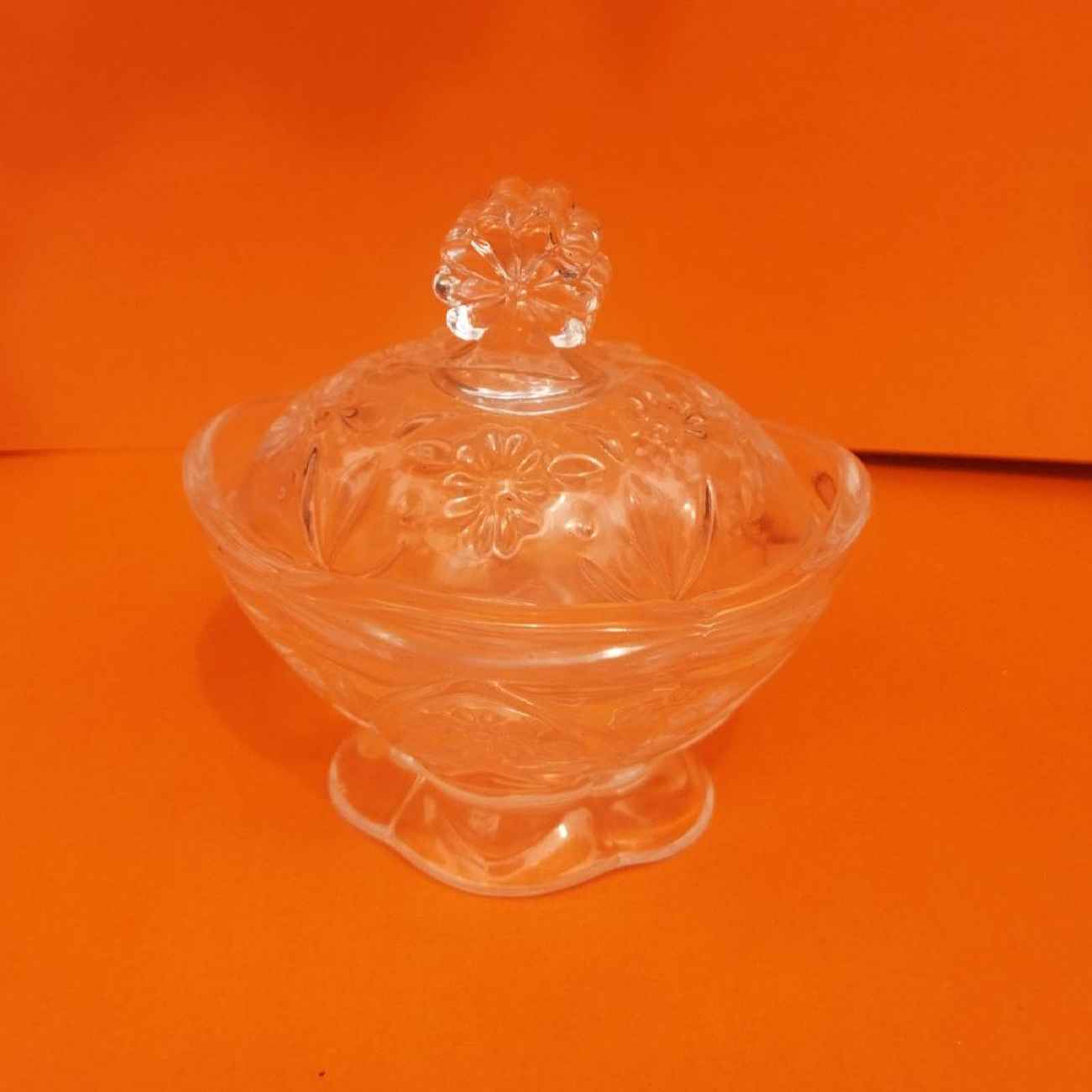 Glazen Suikerpot met Bloemdeksel