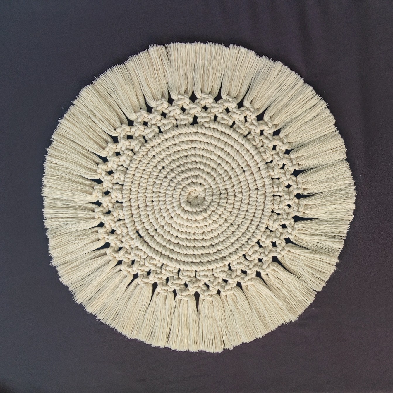 Handgemaakte Macramé Placemat – Crème