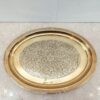 Rond Indiaas messing dienblad - Traditioneel goudkleurig dienblad met bloemenpatroon