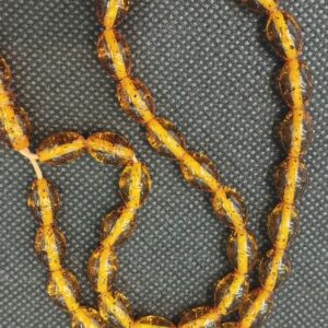 Islamitische Amber Celine Rozenkrans met 33 Gebedskralen Tasbih Glitterpatroon