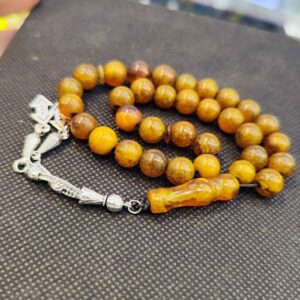 Islamitische Amber Rozenkrans Handgemaakte Amber Tasbih – Opbeurende Citroengeur