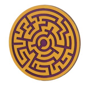 Rond houten doolhof spel voor kinderen