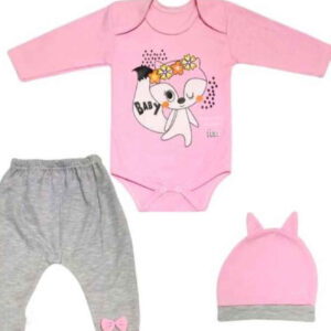 Baby Outfit Set Zoete Vos Roze (3-delig)
