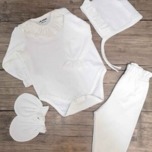 Baby Outfit Set Lange Mouw Wit (4-delig)