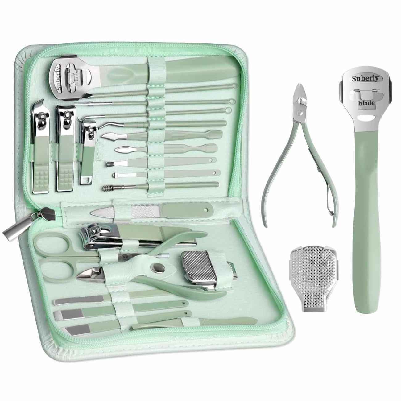 Uitgebreide Manicure en Pedicure Set – 22-delig Turkoois