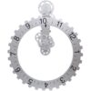 Mechanische Tandwiel Wandklok – Zilver (Rond)