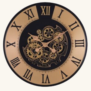 Bewegende Tandwiel Wandklok – Steampunk Koper Metaal