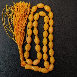 Natuurlijke Amber Tasbih – Citroengeur Geel 33 Kralen