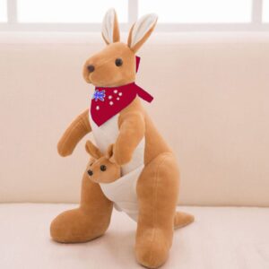 Pluche Kangoeroe en Baby Pop, 30 cm Hoogte